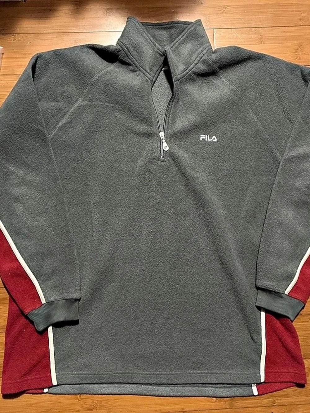 Fila Men's Color Block Quarter Zip Gray XL
